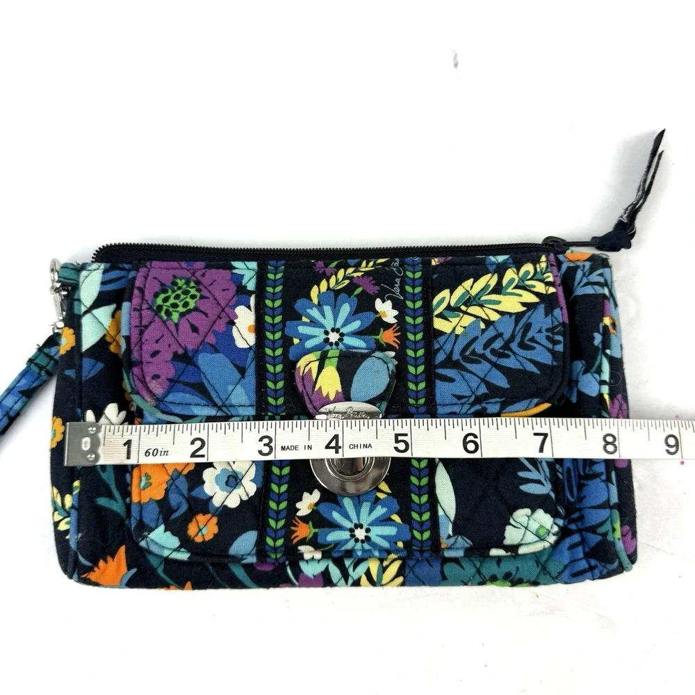 Vera Bradley Midnight Blues Pushlock Wristlet Wallet Womens Used Once